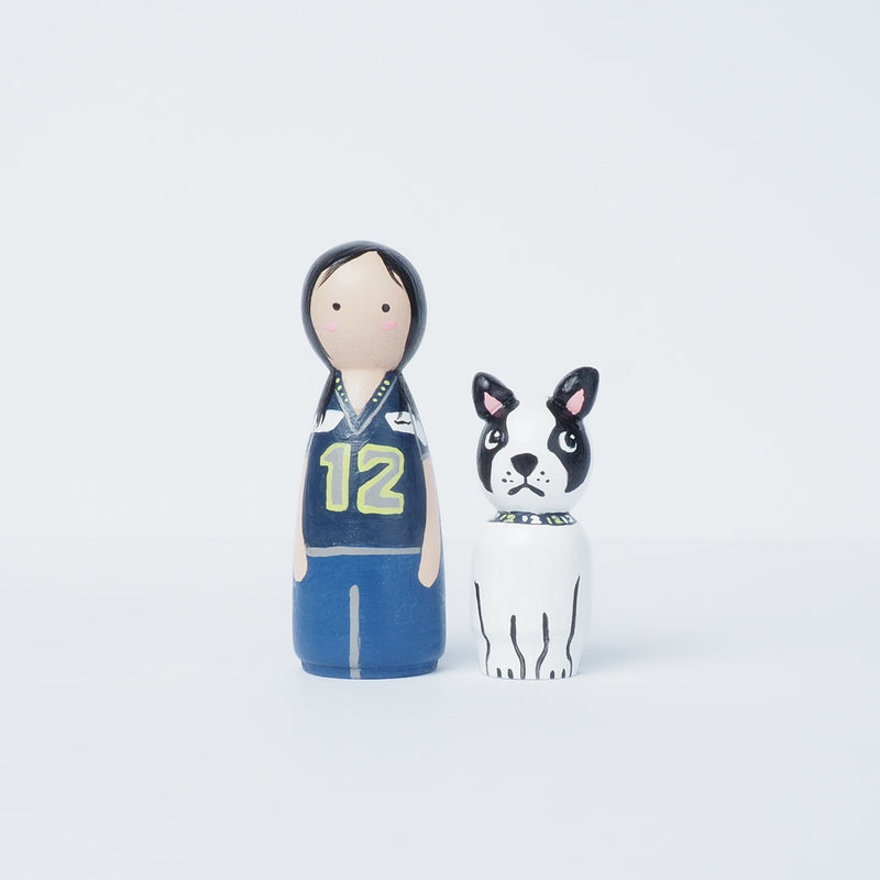 Give something unique and personalized. Custom peg dolls of your family! They are hand-painted that show the uniqueness of each individual in your family. A 9"x9" white shadow frame is included with the city landscape of your hometown! This will definitely touch the heart and bring smiles, may be even happy tears of your loved ones.  These are great for parents, grandparent’s gifts, birthdays, anniversary gifts, couples’ gifts, or any other occasions.