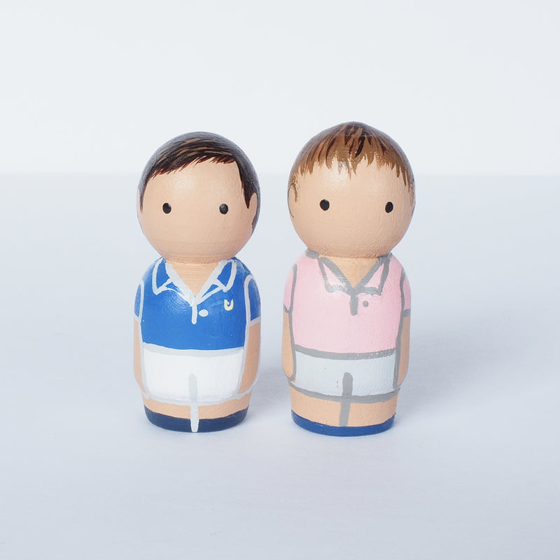 Family and friends portrait Peg Dolls