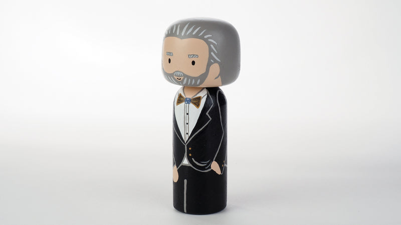 Customized Father of the Bride wedding Kokeshi dolls, Peg Dolls! Father of the Bride, he is as important as the Bride on the BIG day. Congratulations to all the Brides' dads. These cute Kokeshi dolls show the unique sides of bride and father of the bride. A great touch of personality to your wedding. What a great keepsake it would be!