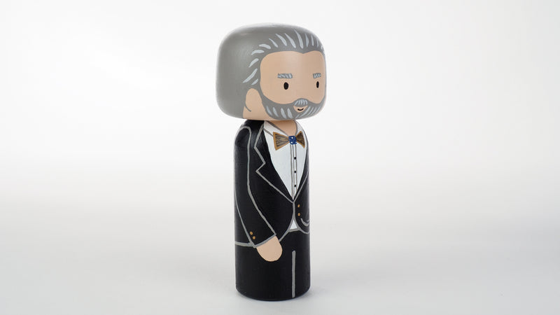 Customized Father of the Bride wedding Kokeshi dolls, Peg Dolls! Father of the Bride, he is as important as the Bride on the BIG day. Congratulations to all the Brides' dads. These cute Kokeshi dolls show the unique sides of bride and father of the bride. A great touch of personality to your wedding. What a great keepsake it would be!