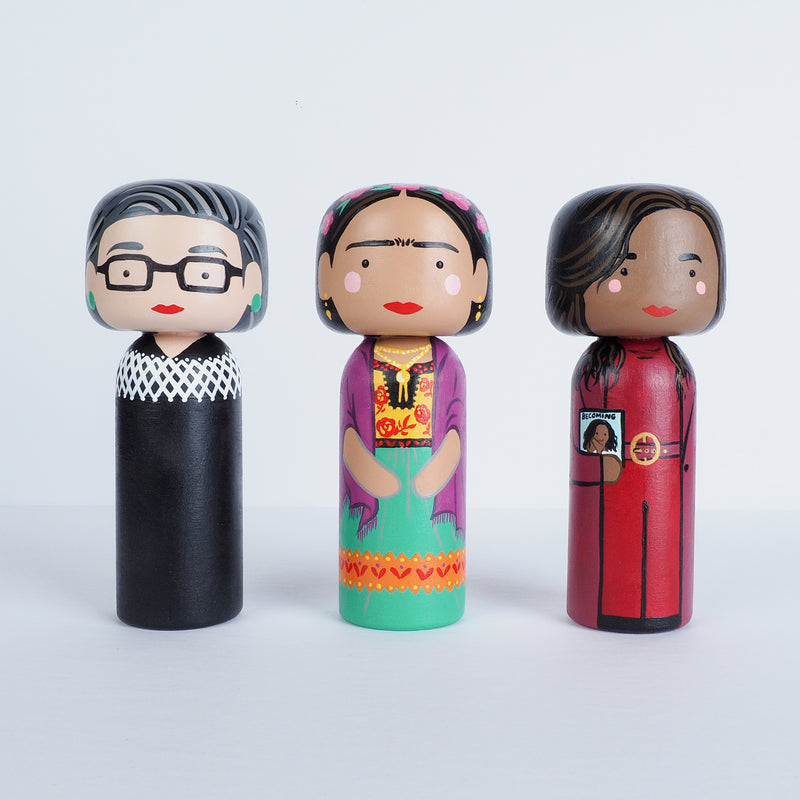 Frida Kokeshi Doll - trailblazing women