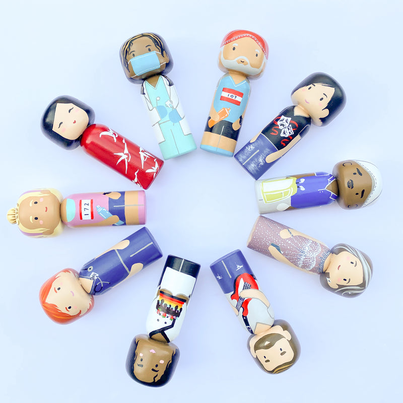 Customized Family Portrait Kokeshi Dolls