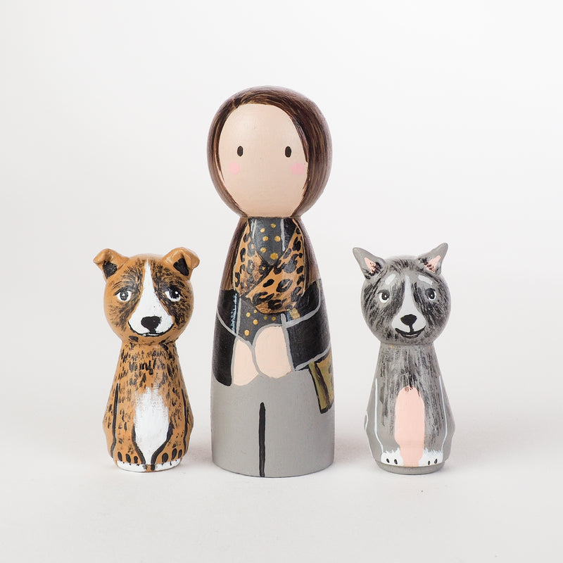 Give something unique and personalized.  Custom peg dolls of your family!  They are hand-painted that show the uniqueness of each individual in your family.  This will definitely touch the heart and bring smiles, may be even happy tears to your family.   These are great for Christmas gifts, parent's gifts, grandparent’s gifts, birthdays, anniversary gifts, couples’ gifts, or any other occasions.