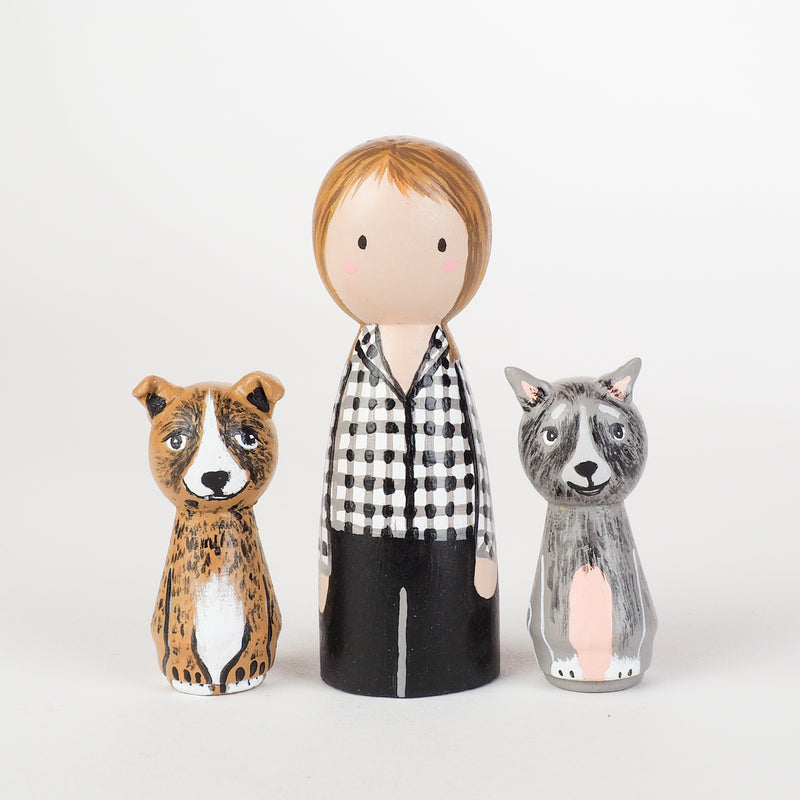 Give something unique and personalized.  Custom peg dolls of your family!  They are hand-painted that show the uniqueness of each individual in your family.  This will definitely touch the heart and bring smiles, may be even happy tears to your family.   These are great for Christmas gifts, parent's gifts, grandparent’s gifts, birthdays, anniversary gifts, couples’ gifts, or any other occasions.
