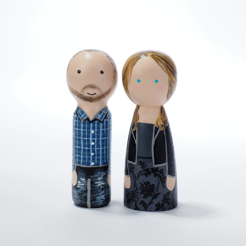 Give something unique and personalized.  Custom peg dolls of your family!  They are hand-painted that show the uniqueness of each individual in your family.  This will definitely touch the heart and bring smiles, may be even happy tears to your family.   These are great for Christmas gifts, parent's gifts, grandparent’s gifts, birthdays, anniversary gifts, couples’ gifts, or any other occasions.