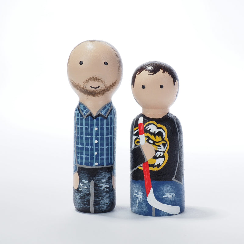 Give something unique and personalized.  Custom peg dolls of your family!  They are hand-painted that show the uniqueness of each individual in your family.  This will definitely touch the heart and bring smiles, may be even happy tears to your family.   These are great for Christmas gifts, parent's gifts, grandparent’s gifts, birthdays, anniversary gifts, couples’ gifts, or any other occasions.