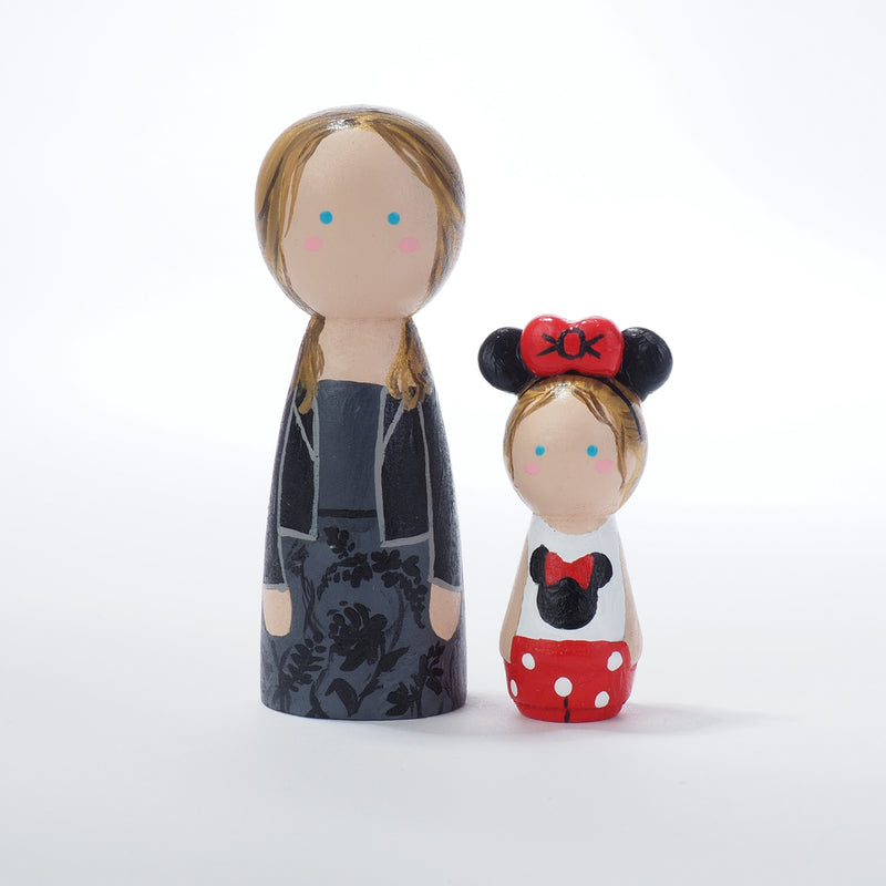 Give something unique and personalized.  Custom peg dolls of your family!  They are hand-painted that show the uniqueness of each individual in your family.  This will definitely touch the heart and bring smiles, may be even happy tears to your family.   These are great for Christmas gifts, parent's gifts, grandparent’s gifts, birthdays, anniversary gifts, couples’ gifts, or any other occasions.