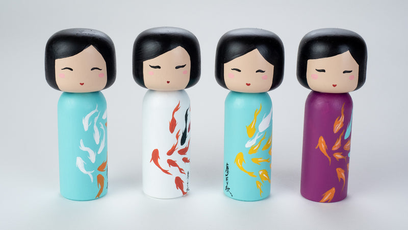 Any 3 Mix and Match hand-painted Kokeshi Dolls