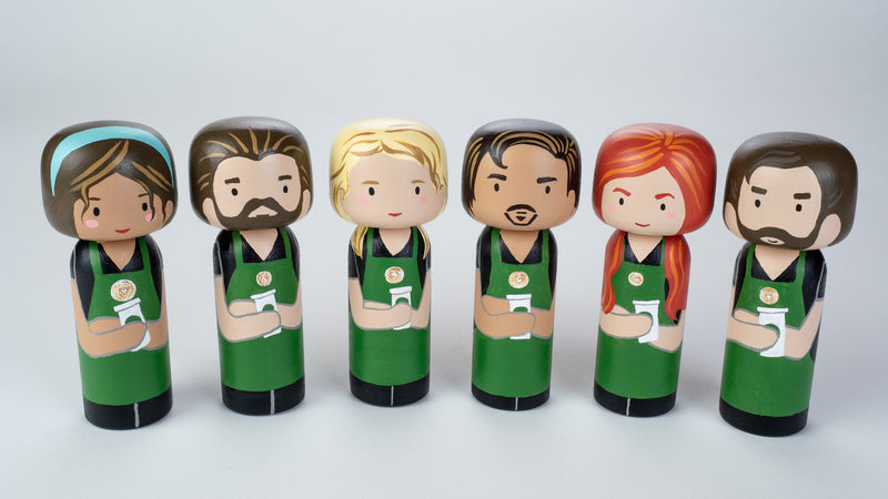 Any 3 Mix and Match hand-painted Kokeshi Dolls