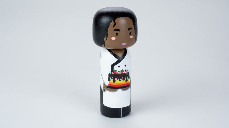 Baker - Hobby and occupational Kokeshi Doll.  Introducing our new hobby and occupational Kokeshi dolls!  Give something unique and personalized.  Customize a hobby or occupation of your family, friends, or colleagues on Kokeshi dolls!  They are hand-painted with love that show the uniqueness of each individual. 