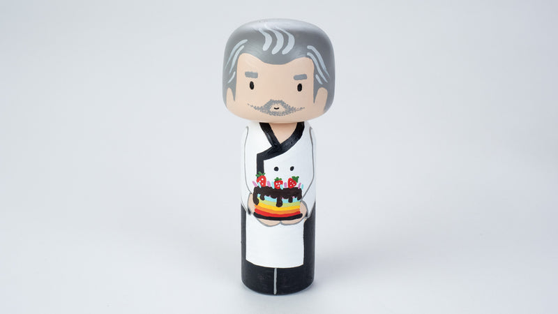 Baker - Hobby and occupational Kokeshi Doll.  Introducing our new hobby and occupational Kokeshi dolls!  Give something unique and personalized.  Customize a hobby or occupation of your family, friends, or colleagues on Kokeshi dolls!  They are hand-painted with love that show the uniqueness of each individual. 