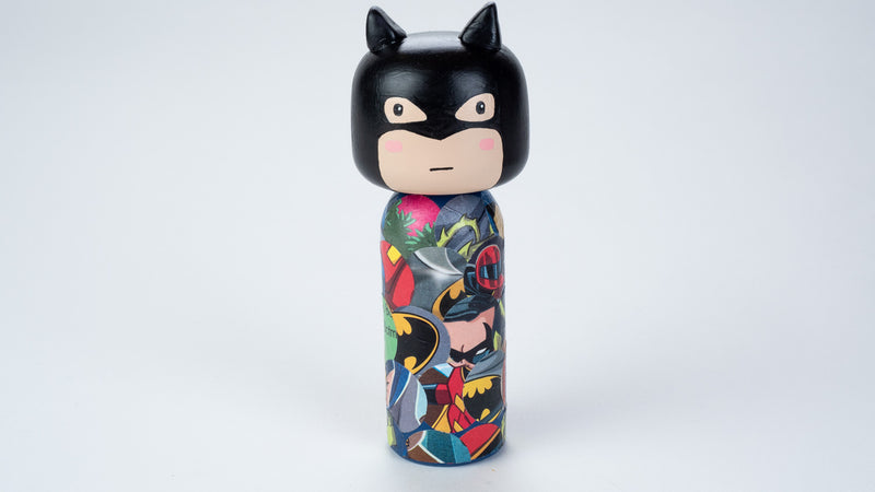 Introducing our new upcycled superhero Kokeshi dolls!  These Kokeshi are made using used comics or books and are carefully hand-painted to match the character and theme of the books.  We spark the joy back of used books and upcycle it to something that is unique and personalized.  They are all truly one of a kind.