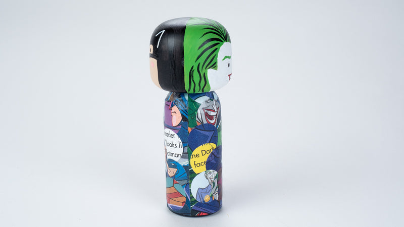 Introducing our new upcycled superhero 2-in-2 Kokeshi dolls!  These Kokeshi are made using used comics or books and are carefully hand-painted to match the character and theme of the books.  On one side, it is one character and turn it around and you'll find another character.  We spark the joy back of used books and upcycle it to something that is unique and personalized.  They are all truly one of a kind.