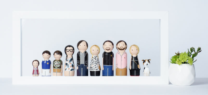 Family and Friends Portrait on Mini wooden dolls - Gift Certificate
