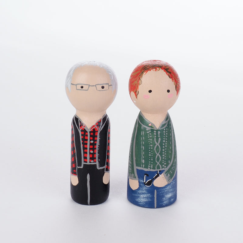 Give something unique and personalized.  Custom peg dolls of your family!  They are hand-painted that show the uniqueness of each individual in your family.  This will definitely touch the heart and bring smiles, may be even happy tears to your family.   These are great for Christmas gifts, parent's gifts, grandparent’s gifts, birthdays, anniversary gifts, couples’ gifts, or any other occasions.