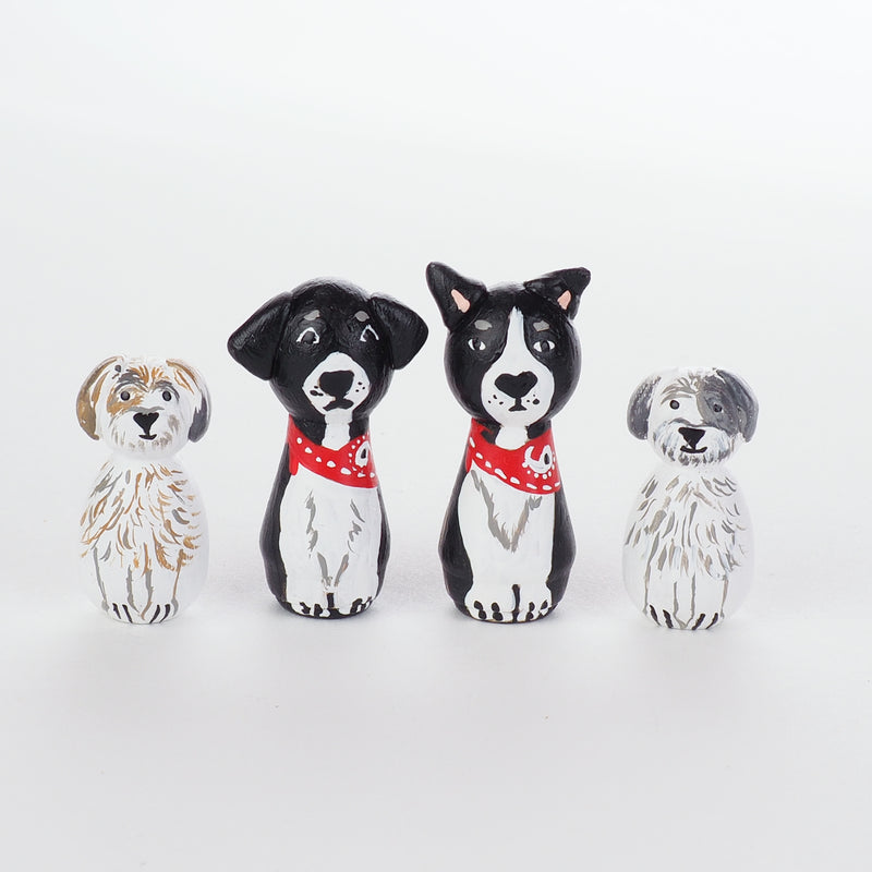 Give something unique and personalized.  Custom peg dolls of your family!  They are hand-painted that show the uniqueness of each individual in your family.  This will definitely touch the heart and bring smiles, may be even happy tears to your family.   These are great for Christmas gifts, parent's gifts, grandparent’s gifts, birthdays, anniversary gifts, couples’ gifts, or any other occasions.