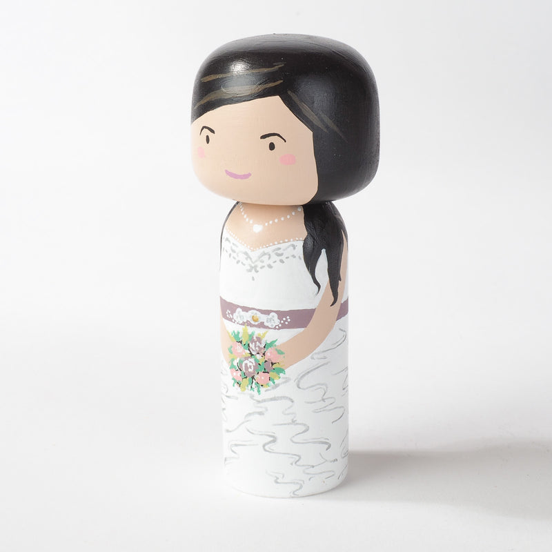 Customized wedding Kokeshi dolls!  These cute Kokeshi dolls show the unique sides of bride and groom.  A great touch of personality to your wedding.  What a great keepsake it would be!  These are also great for Wedding gifts, anniversary gifts, couples’ gifts, bridal showers, or any other occasions.