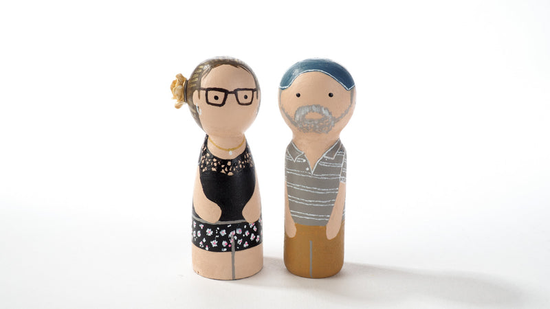 Give something unique and personalized.  Custom peg dolls of your family!  They are hand-painted that show the uniqueness of each individual in your family.  This will definitely touch the heart and bring smiles, may be even happy tears to your family.   These are great for parent's gifts, grandparent’s gifts, birthdays, anniversary gifts, couples’ gifts, or any other occasions.