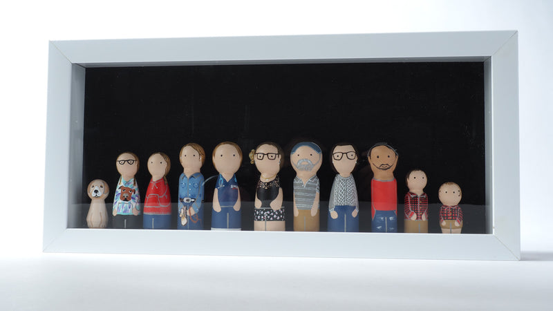 Give something unique and personalized.  Custom peg dolls of your family!  They are hand-painted that show the uniqueness of each individual in your family.  This will definitely touch the heart and bring smiles, may be even happy tears to your family.   These are great for parent's gifts, grandparent’s gifts, birthdays, anniversary gifts, couples’ gifts, or any other occasions.