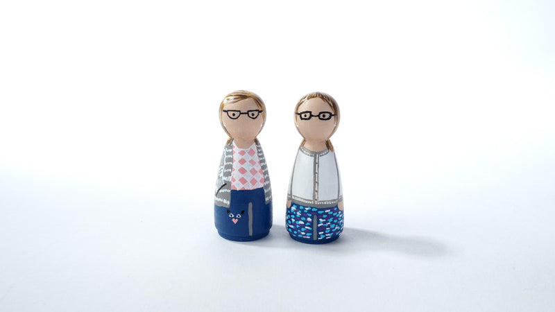 Give something unique and personalized.  Custom peg dolls of your family!  They are hand-painted that show the uniqueness of each individual in your family.  This will definitely touch the heart and bring smiles, may be even happy tears to your family.   These are great for parent's gifts, grandparent’s gifts, birthdays, anniversary gifts, couples’ gifts, or any other occasions.