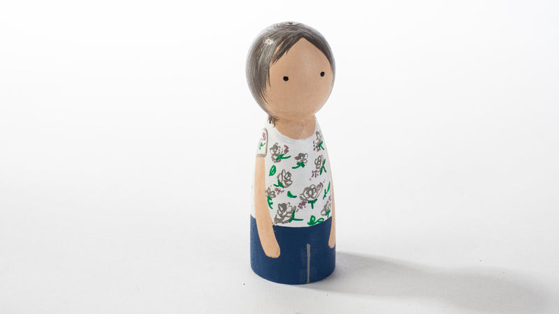 Give something unique and personalized.  Custom peg dolls of your family!  They are hand-painted that show the uniqueness of each individual in your family.  This will definitely touch the heart and bring smiles, may be even happy tears to your family.   These are great for parent's gifts, grandparent’s gifts, birthdays, anniversary gifts, couples’ gifts, or any other occasions.