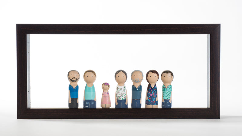 Give something unique and personalized.  Custom peg dolls of your family!  They are hand-painted that show the uniqueness of each individual in your family.  This will definitely touch the heart and bring smiles, may be even happy tears to your family.   These are great for parent's gifts, grandparent’s gifts, birthdays, anniversary gifts, couples’ gifts, or any other occasions.