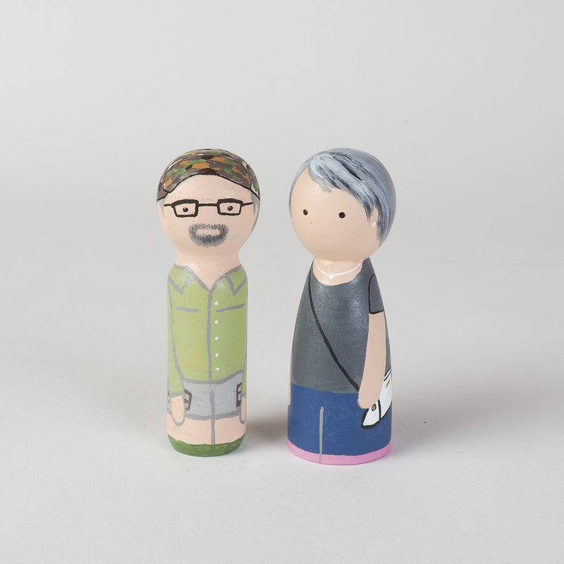 Give something unique and personalized.  Custom peg dolls of your family!  They are hand-painted that show the uniqueness of each individual in your family.  This will definitely touch the heart and bring smiles, may be even happy tears to your family.   These are great for parent's gifts, grandparent’s gifts, birthdays, anniversary gifts, couples’ gifts, or any other occasions.