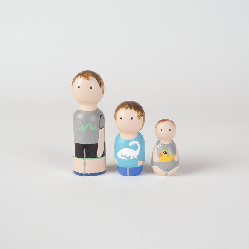 Give something unique and personalized.  Custom peg dolls of your family!  They are hand-painted that show the uniqueness of each individual in your family.  This will definitely touch the heart and bring smiles, may be even happy tears to your family.   These are great for parent's gifts, grandparent’s gifts, birthdays, anniversary gifts, couples’ gifts, or any other occasions.