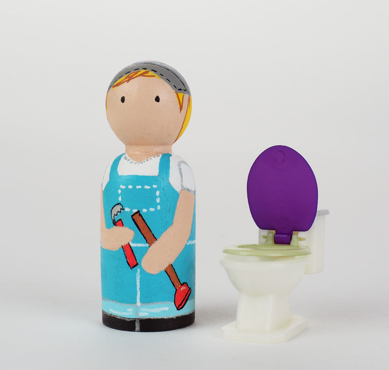 Occupational gift - Plumber and Home fixer Peg Dolls