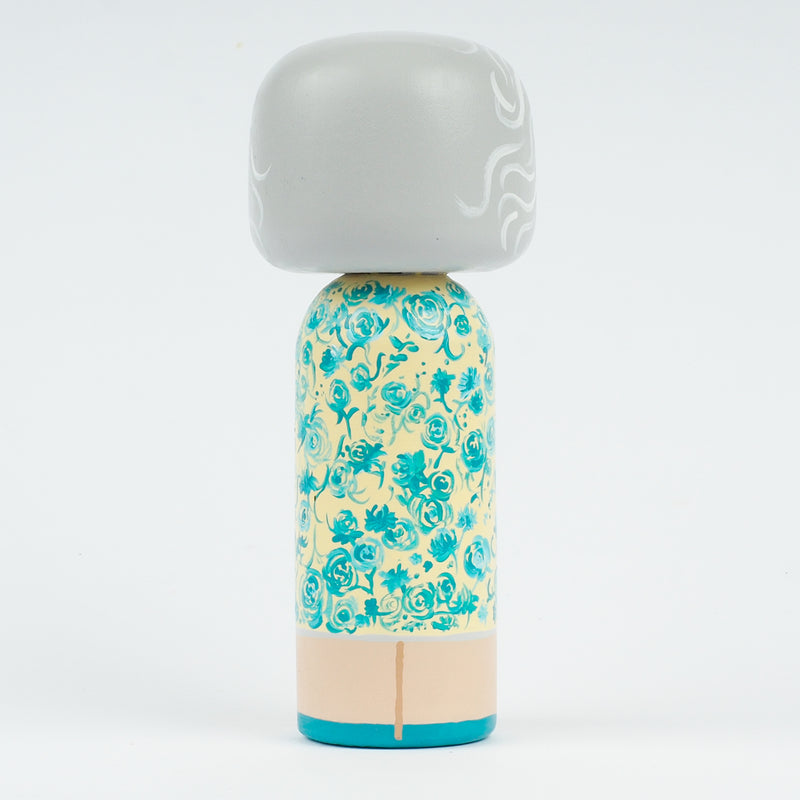 Queen Elizabeth Kokeshi peg doll.  Hand painted.