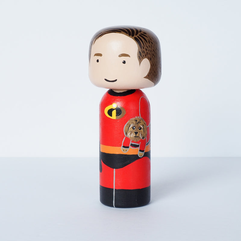 The Incredibles - custom family Kokeshi portrait