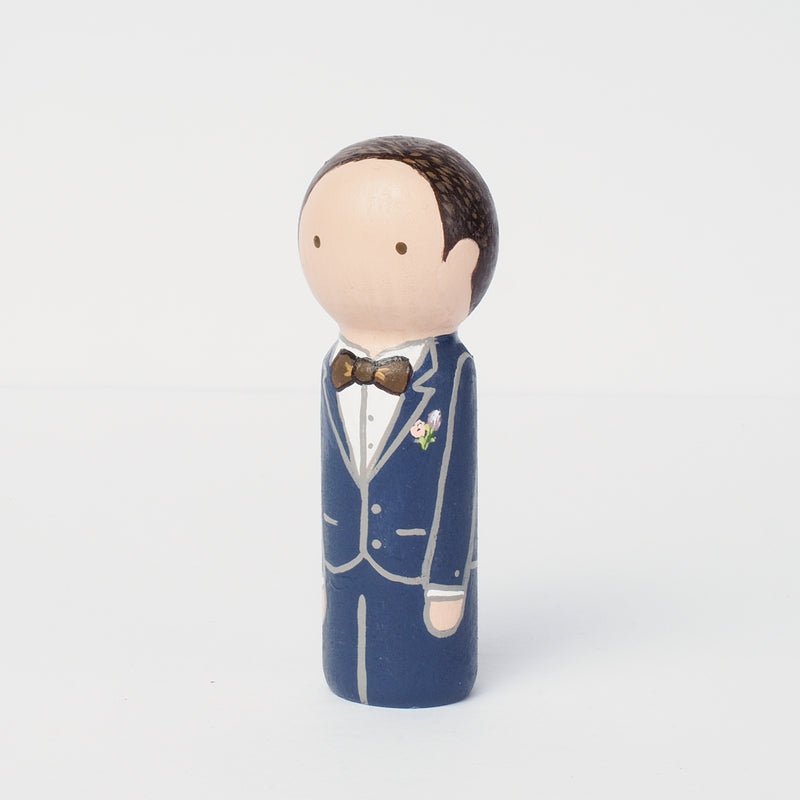 Wedding Portraits with pets on Peg dolls - cake topper
