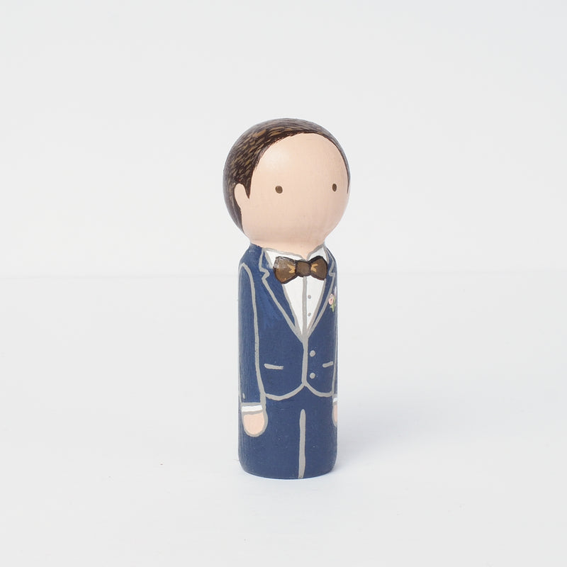 Wedding Portraits with pets on Peg dolls - cake topper