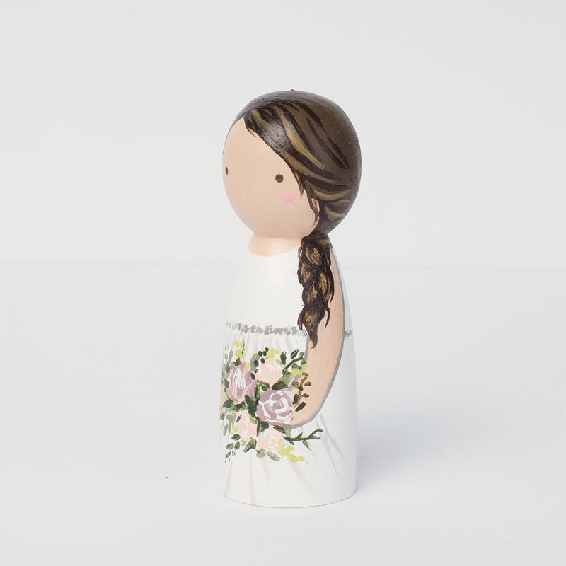 Wedding Portraits with pets on Peg dolls - cake topper