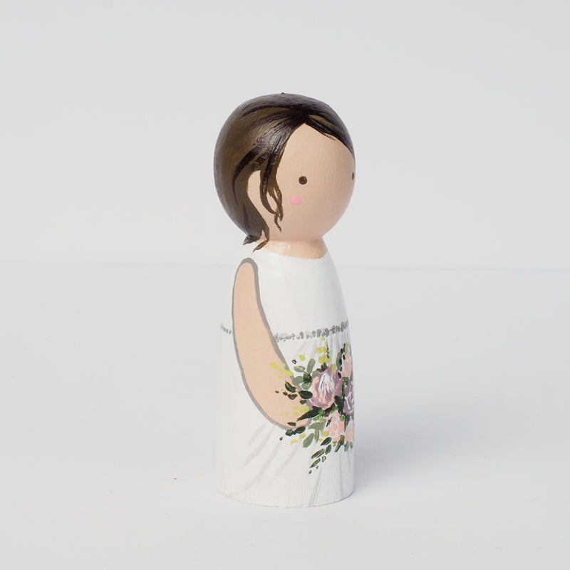 Wedding Portraits with pets on Peg dolls - cake topper