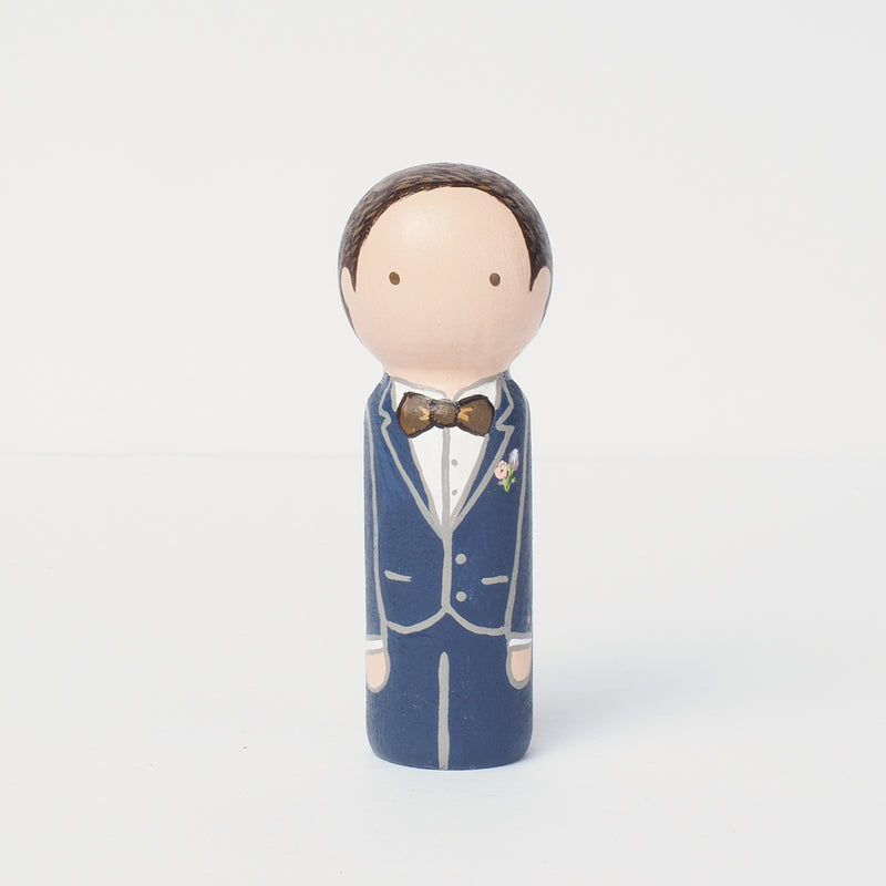 Wedding Portraits with pets on Peg dolls - cake topper
