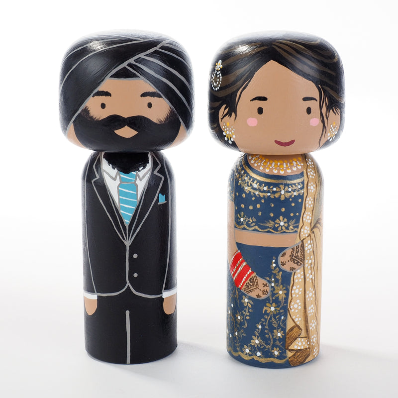 Indian Wedding Kokeshi Dolls