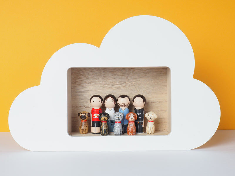 Family Peg Dolls with pets