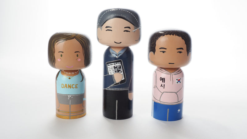 Custom Family and Friends Portrait on Kokeshi Dolls