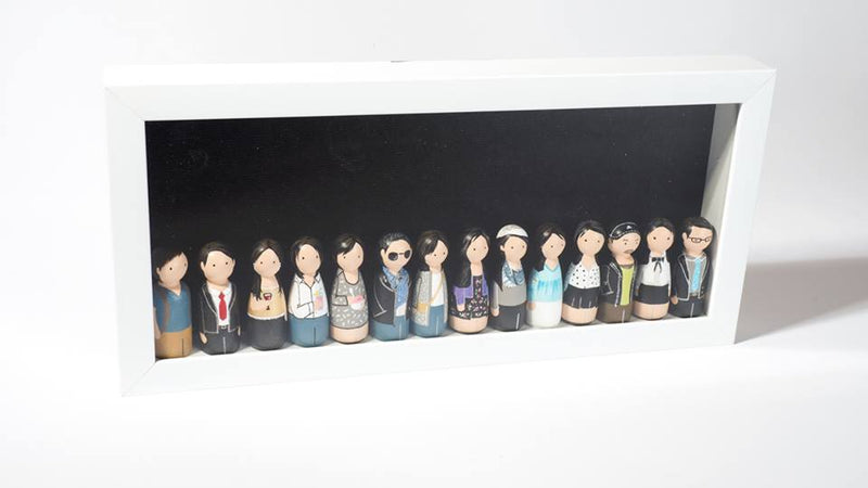 Give something unique and personalized.  Custom peg dolls of your family!  They are hand-painted that show the uniqueness of each individual in your family.  This will definitely touch the heart and bring smiles, may be even happy tears to your family.   These are great for parent's gifts, grandparent’s gifts, birthdays, anniversary gifts, couples’ gifts, or any other occasions.